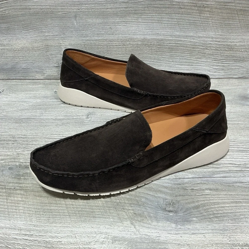 Olukai Men's Size 9.5 M Chocolate Brown Ka'a Slip-On Suede Driving Loafers